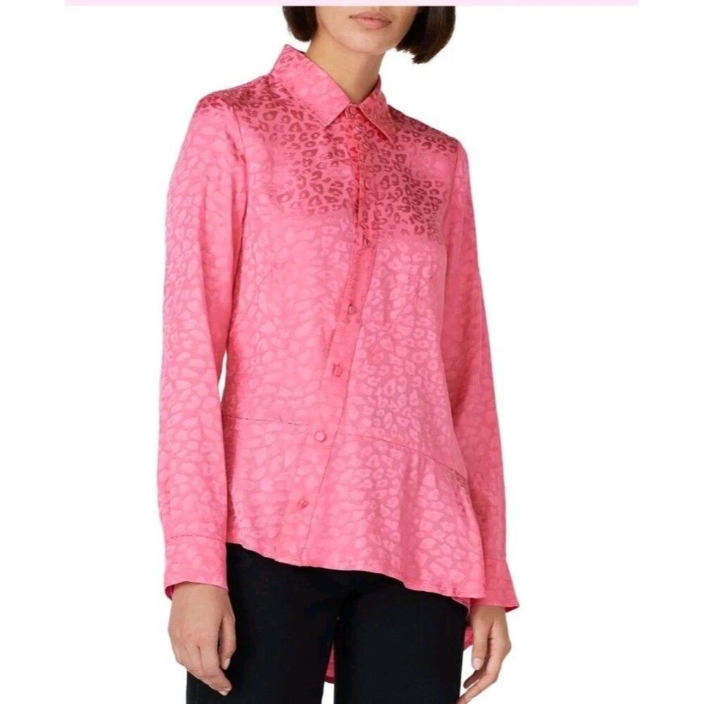 Koché Women Pink Pink Leopard Asymmetric Shirt 40 french